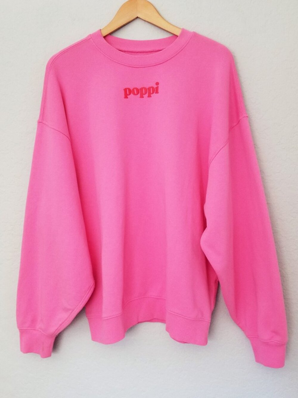 Poppi Future Served Fresh Pink Crewneck Sweatshirt Birthday Suit Oversized M - Picture 4 of 16